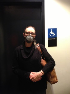 Me wearing a 3M mask to protect my airways from chemicals